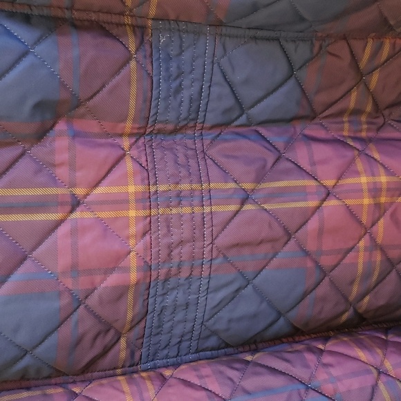 Lands' End Plus Size Plaid Quilted Puffer Jacket - Picture 10 of 16